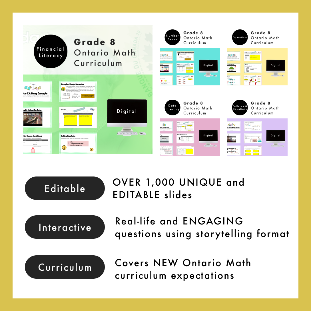 Grade 8 Ontario Math Curriculum | Full-Year | Digital Google Slides Bu ...