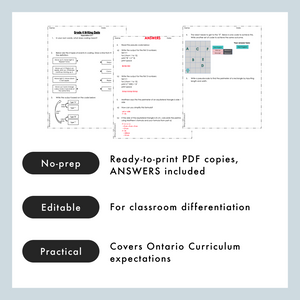 FREE Grade 4 Ontario Math  Coding PDF & Editable Worksheets