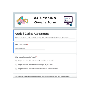 Grade 8 Ontario Math - FREE Coding Curriculum - Google Slides + Google Form