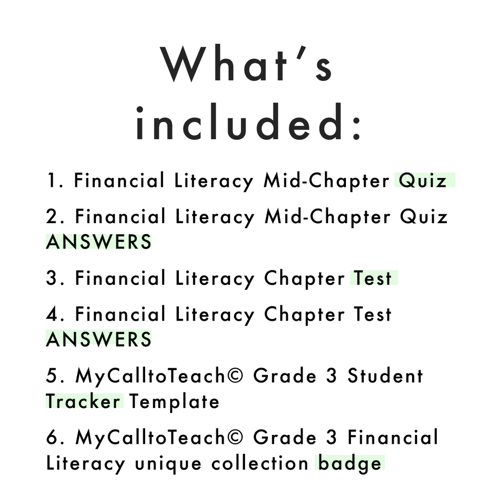 Grade 3 Ontario Math - Financial Literacy Assessments - PDF + Google Slides
