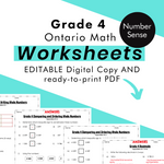 Grade 4 Ontario Math - Number Sense Worksheets PDF & Google Slides