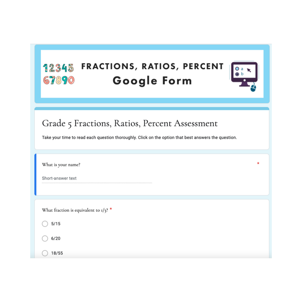 Grade 5 NEW Ontario Math Curriculum - Fractions, Ratios, Percent Digital Slides