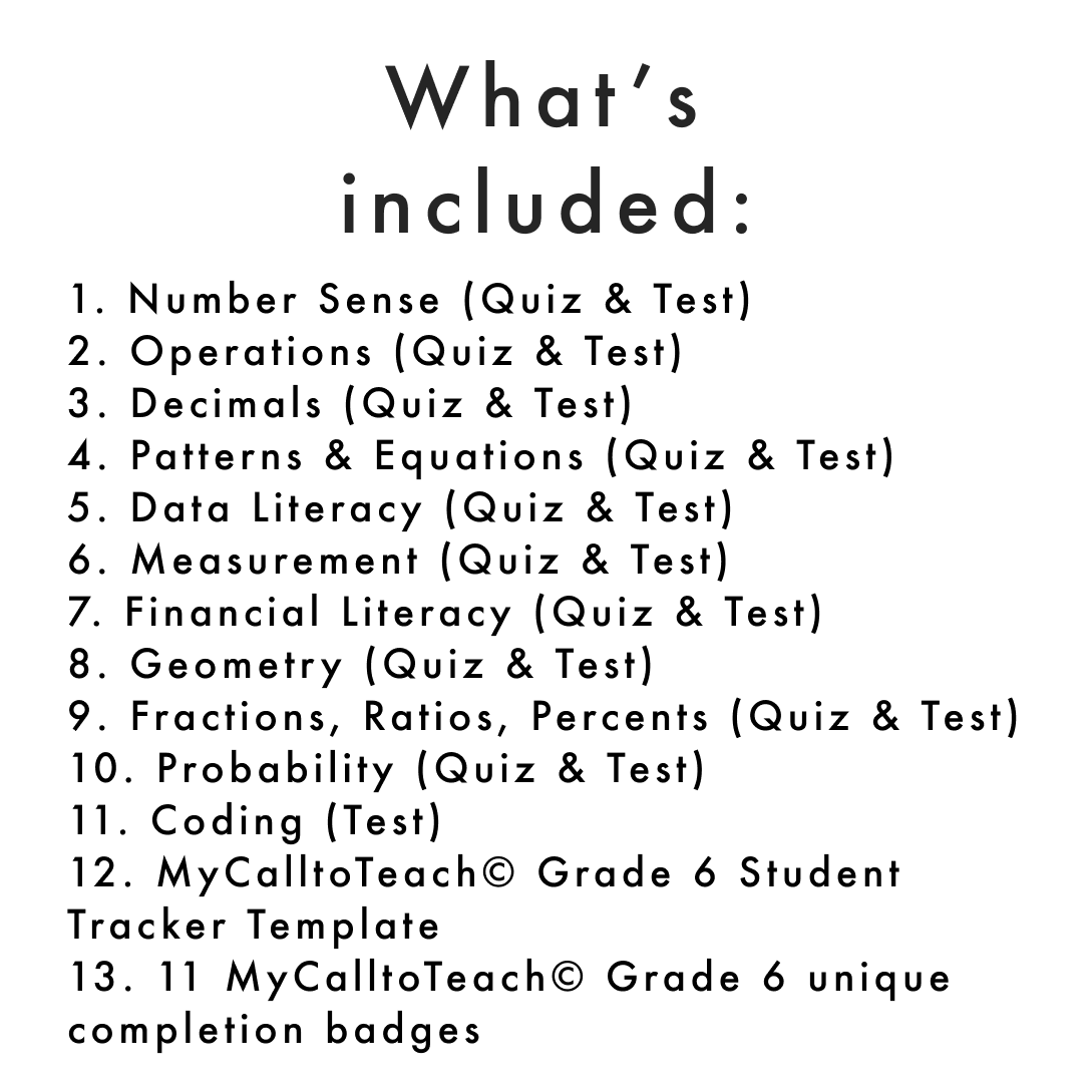 Grade 6 Ontario Math Curriculum Full Year Assessment Bundle (all expec