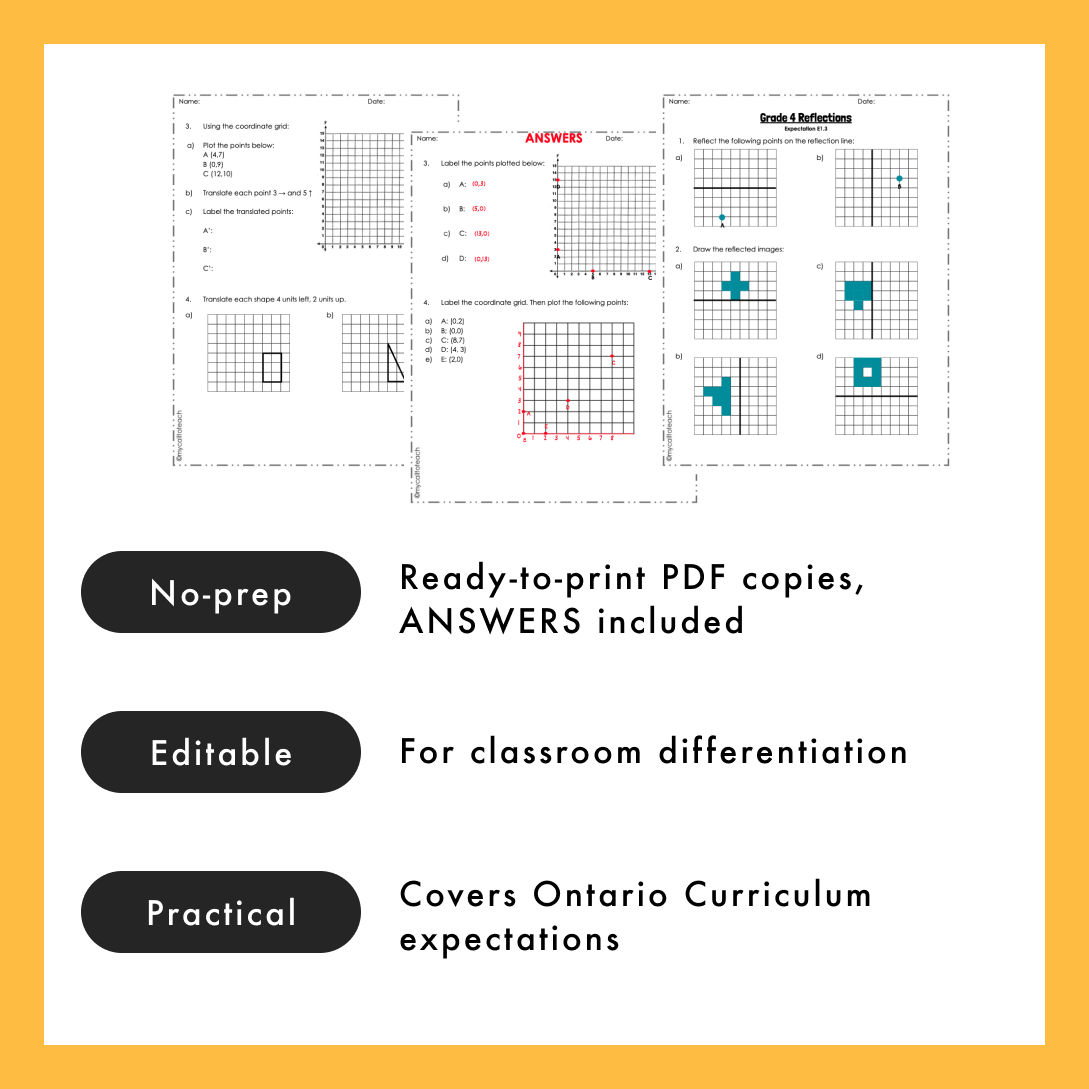 Grade 4 Ontario Math Worksheets | Geometry | PDF and Google Slides – My ...