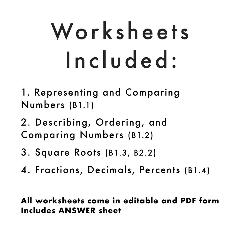 Grade 8 Ontario Math Number Sense Place Value PDF & Editable Worksheets