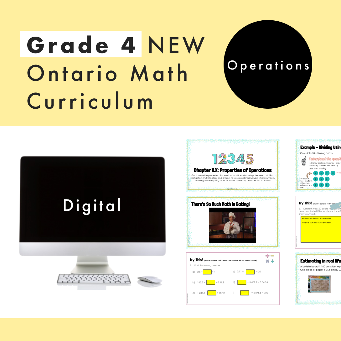 Grade 4 Ontario Math Curriculum | Operations | Digital Google Slides a ...