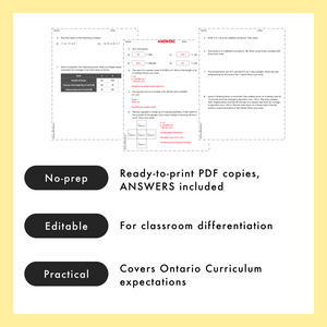 Grade 4 Ontario Math Operations PDF & Editable Worksheets