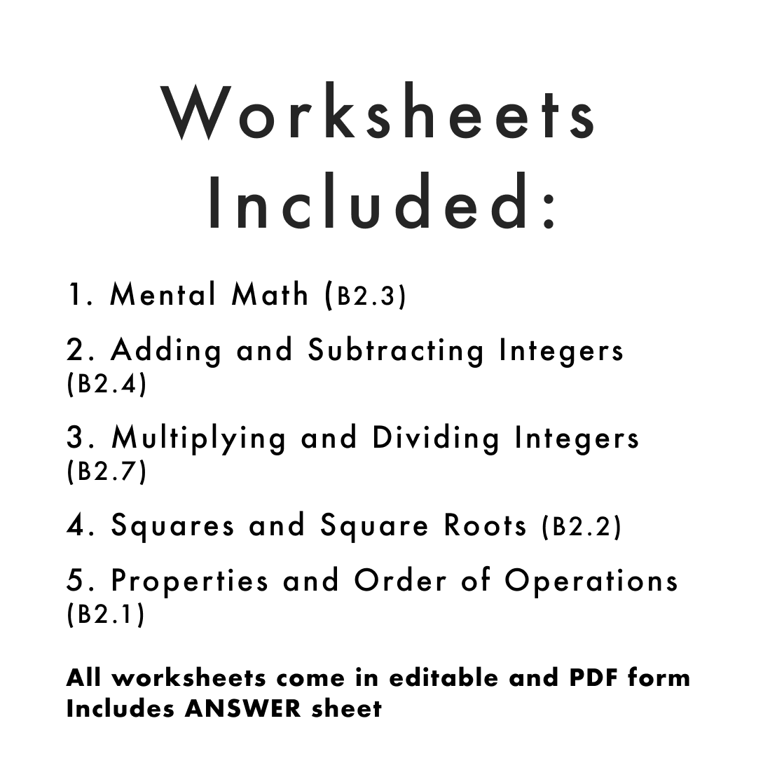 Grade 8 Ontario Math Worksheets | Operations | PDF and Google Slides ...
