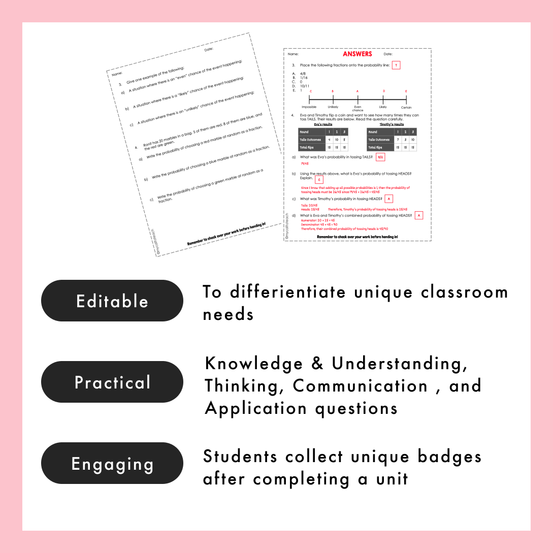 Grade 5 Ontario Math Assessments | Probability | PDF and Google Slides ...