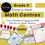 Grade 5 Ontario Math Curriculum | FULL-YEAR Math Centres | Activities & Games