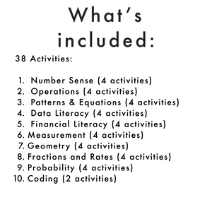 Grade 7 Math Curriculum Full Year Math Centres (activities and games)