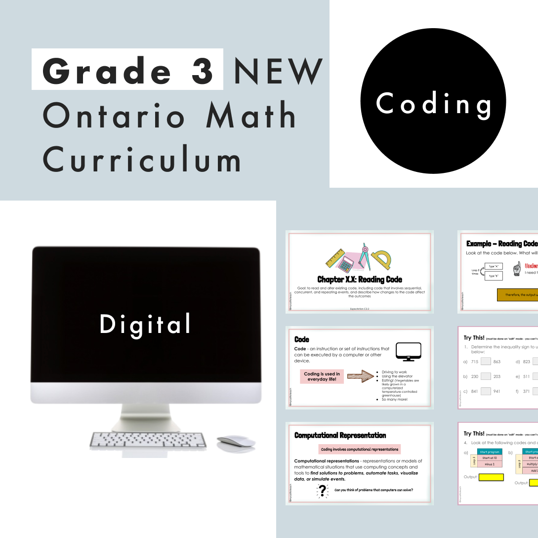FREE Grade 3 Ontario Math Curriculum | Coding | Digital Google Slides ...