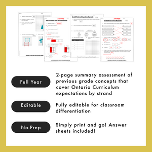 Grade 5 Ontario Math Diagnostics | Back to School | Google Slides