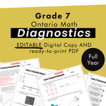 Grade 7 Ontario Math Diagnostics | Back to School | Google Slides