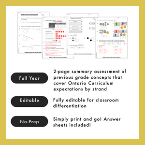 Grade 3 Ontario Math Diagnostics | Back to School | Google Slides