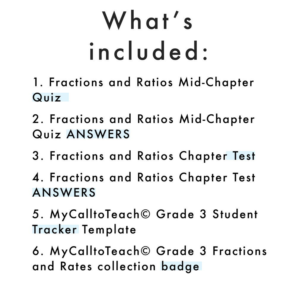 Grade 3 Ontario Math - Fractions and Ratios Assessments - PDF + Google Slides