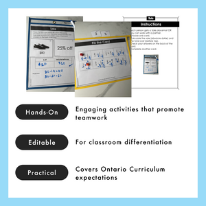 Grade 7 Math Centres - Fractions, Percents & Proportions Curriculum