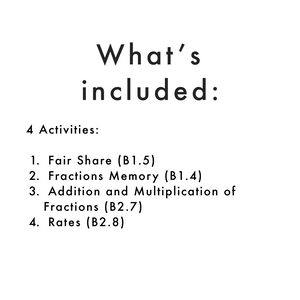 Grade 4 Math Centres - Fractions and Rates Curriculum