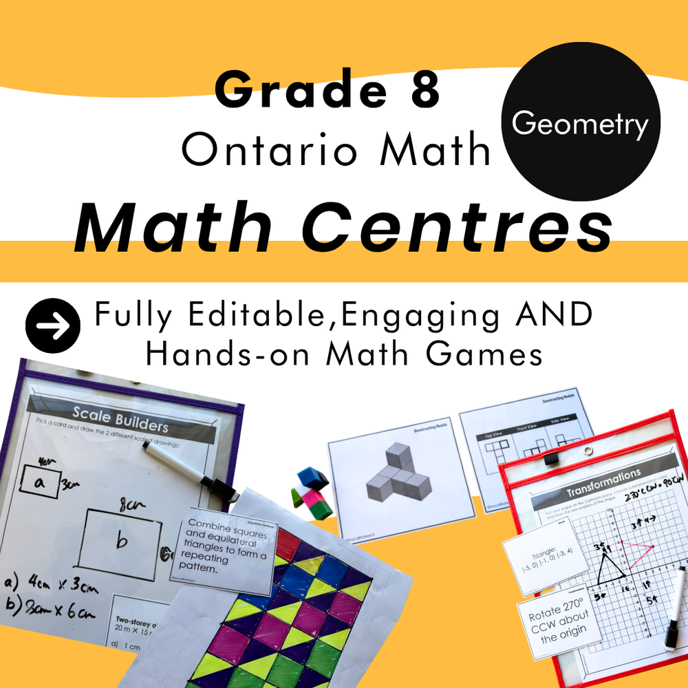 Grade 8 Ontario Math Centres | Geometry | Google Slides
