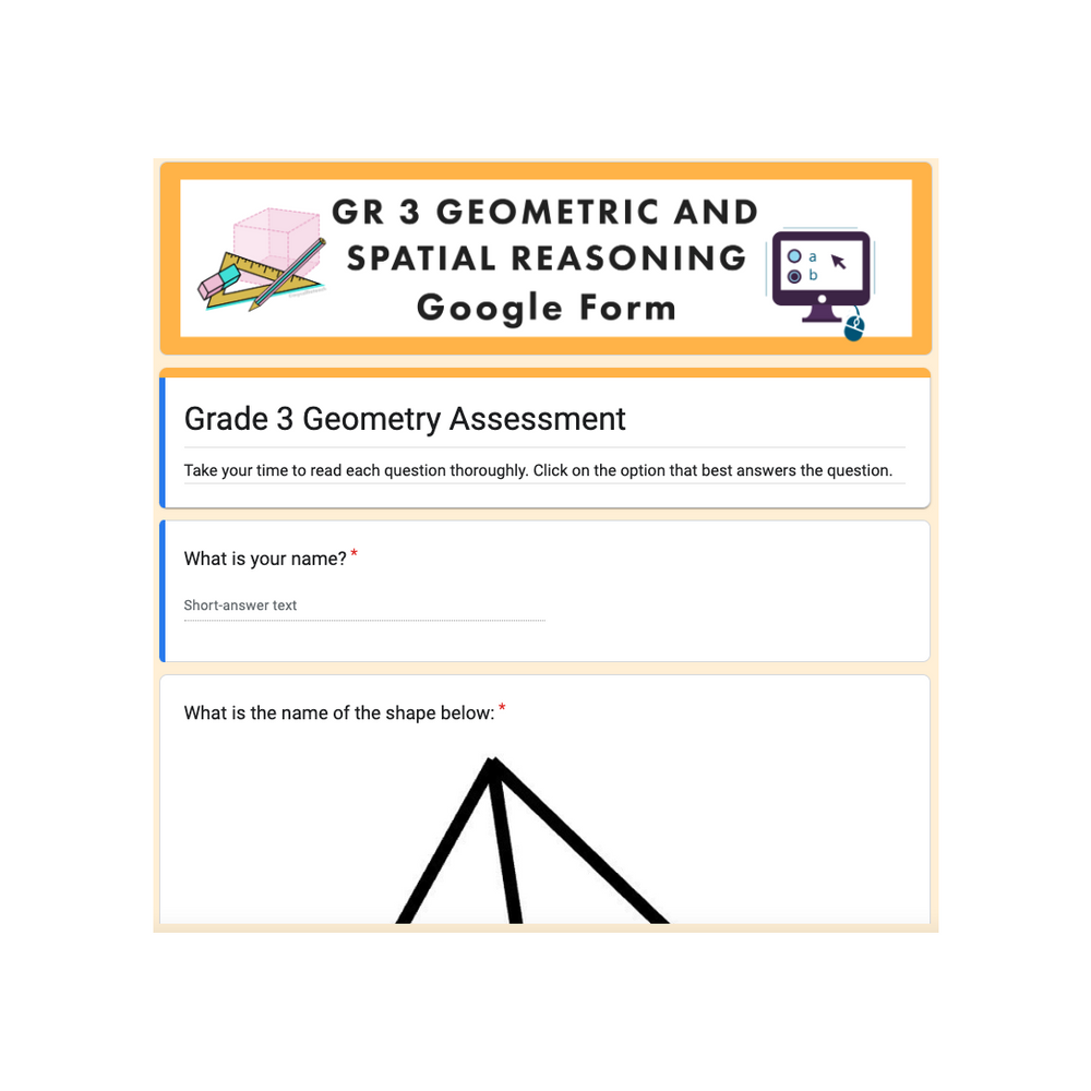 Grade 3 Ontario Math - Geometry - Digital Google Slides + Form