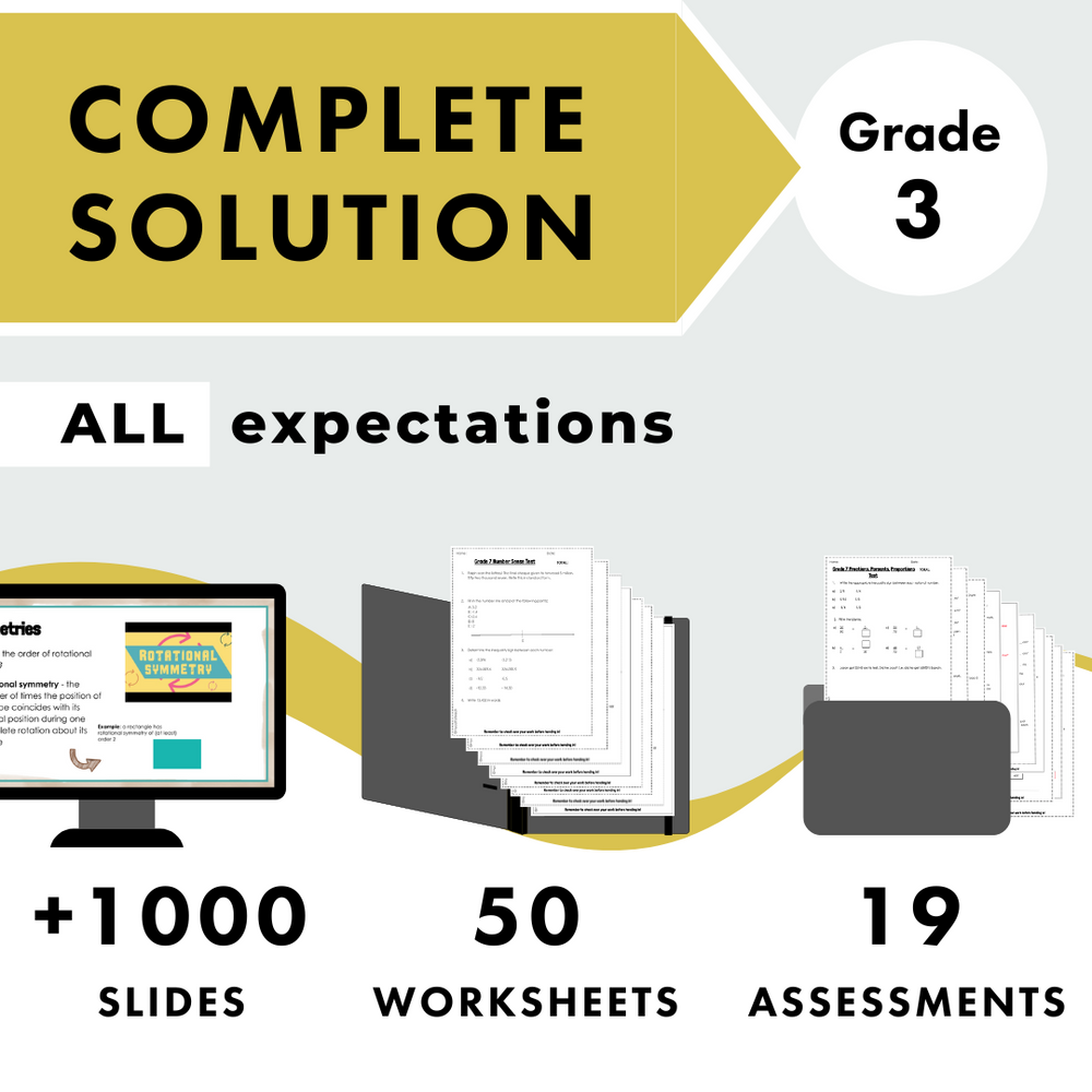 Grade 3 Ontario Math COMPLETE SOLUTION - All expectations