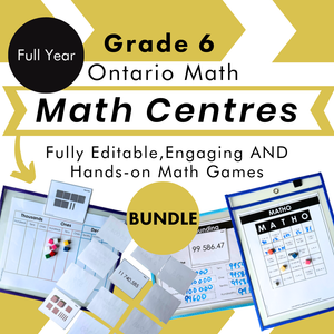 Grade 6 Math Curriculum Full Year Math Centres (activities and games)