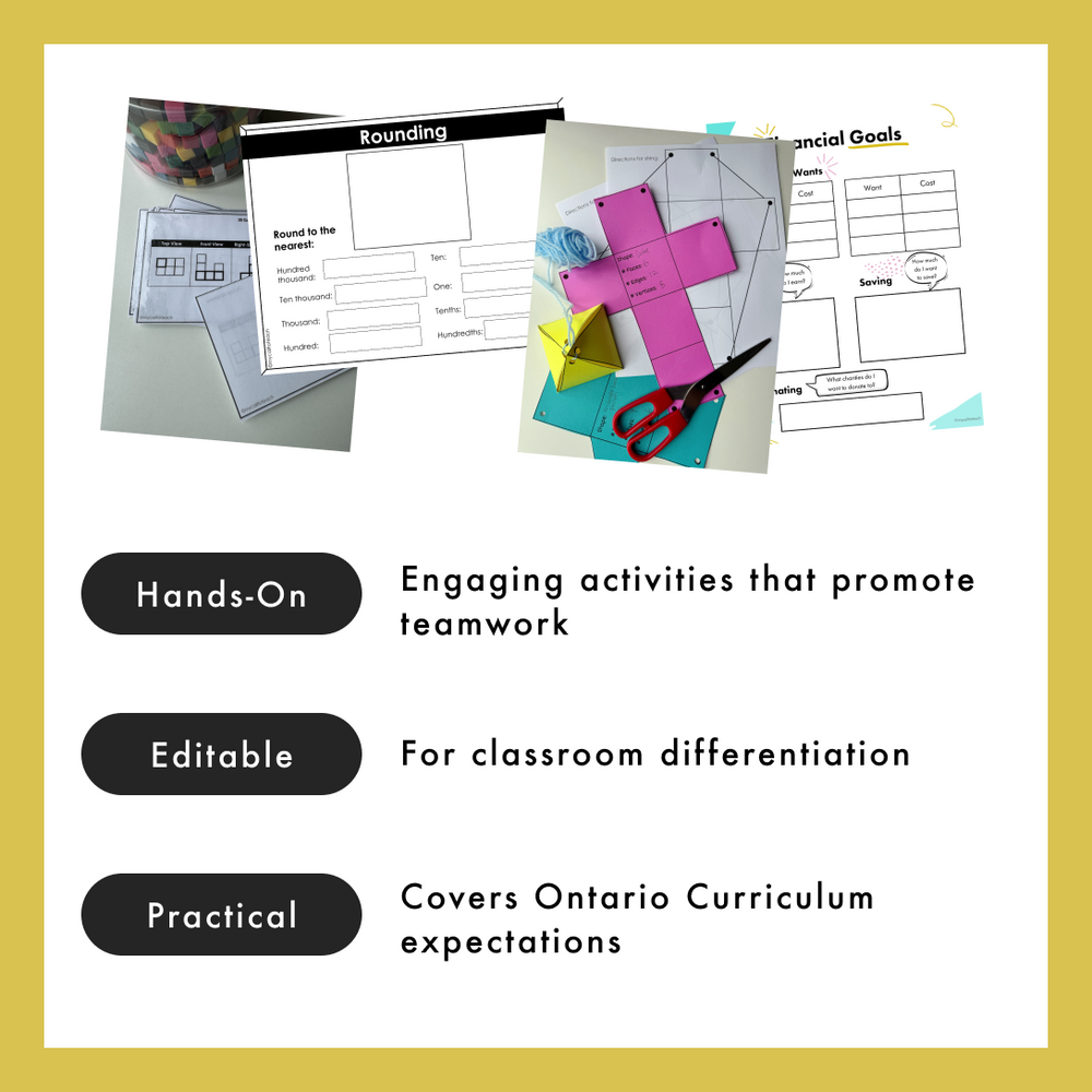 Grade 6 Math Curriculum Full Year Math Centres (activities and games)