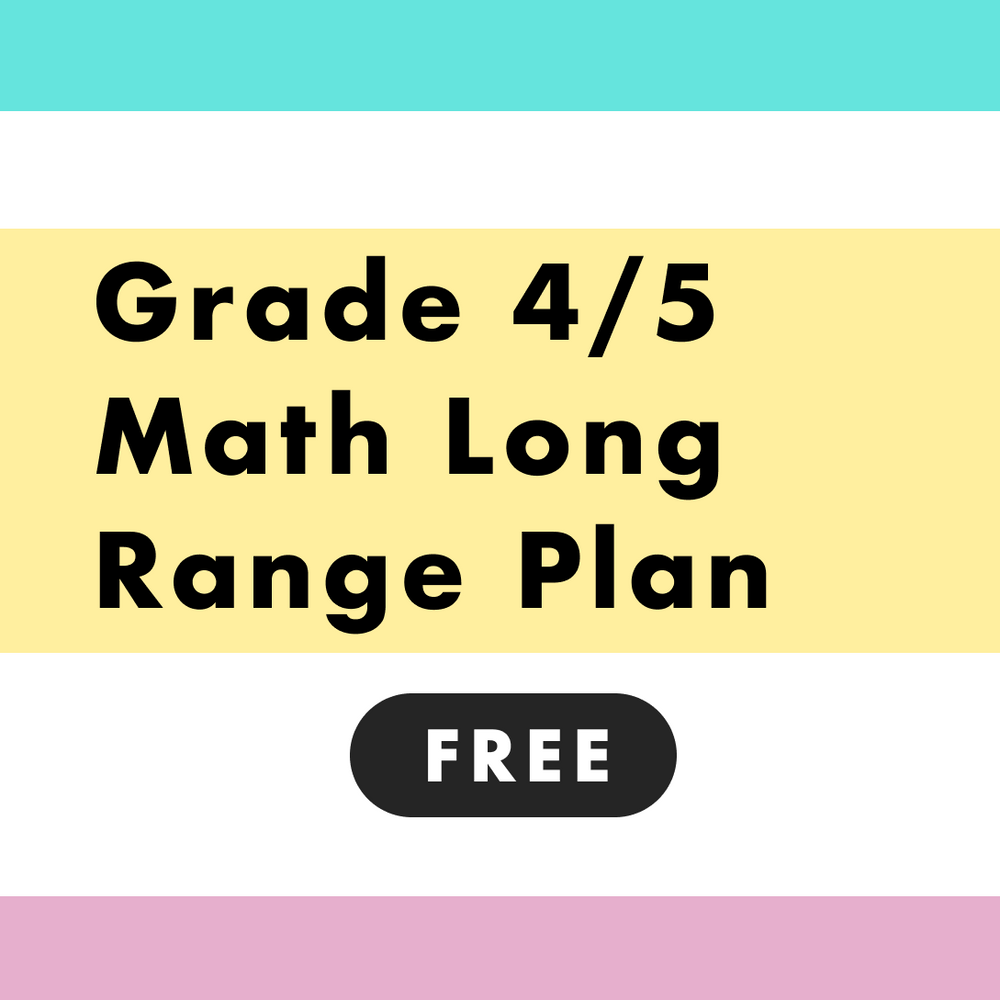 Grade 4 and 5 NEW Ontario Math Long Range Plan (LRP) FREEBIE