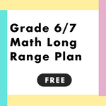 Grade 6 and 7 NEW Ontario Math Long Range Plan (LRP) FREEBIE