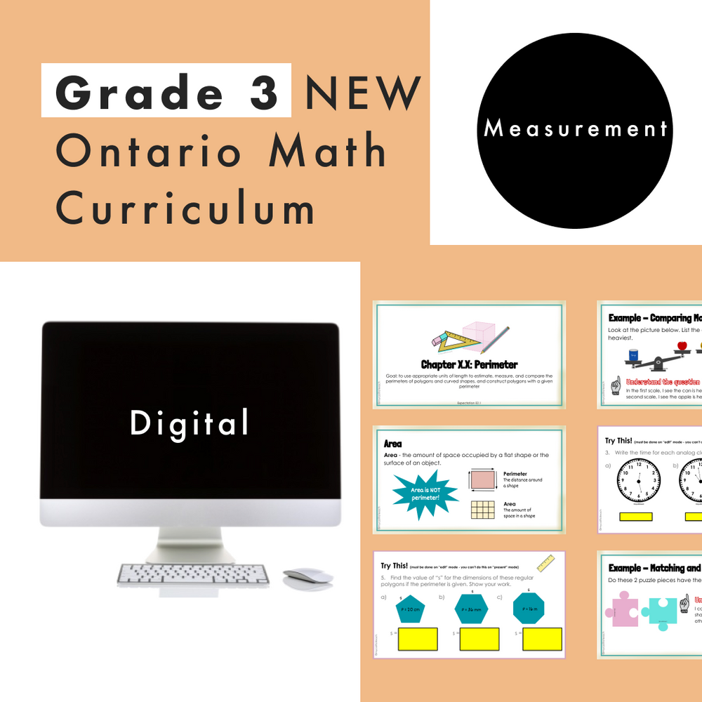 G3 Math Measure Grade 3 Ontario Math - Measurement - Digital Google Slides + Form – My ...