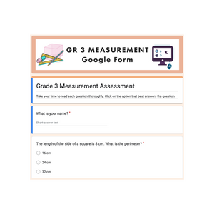 Grade 3 Ontario Math - Measurement - Digital Google Slides + Form