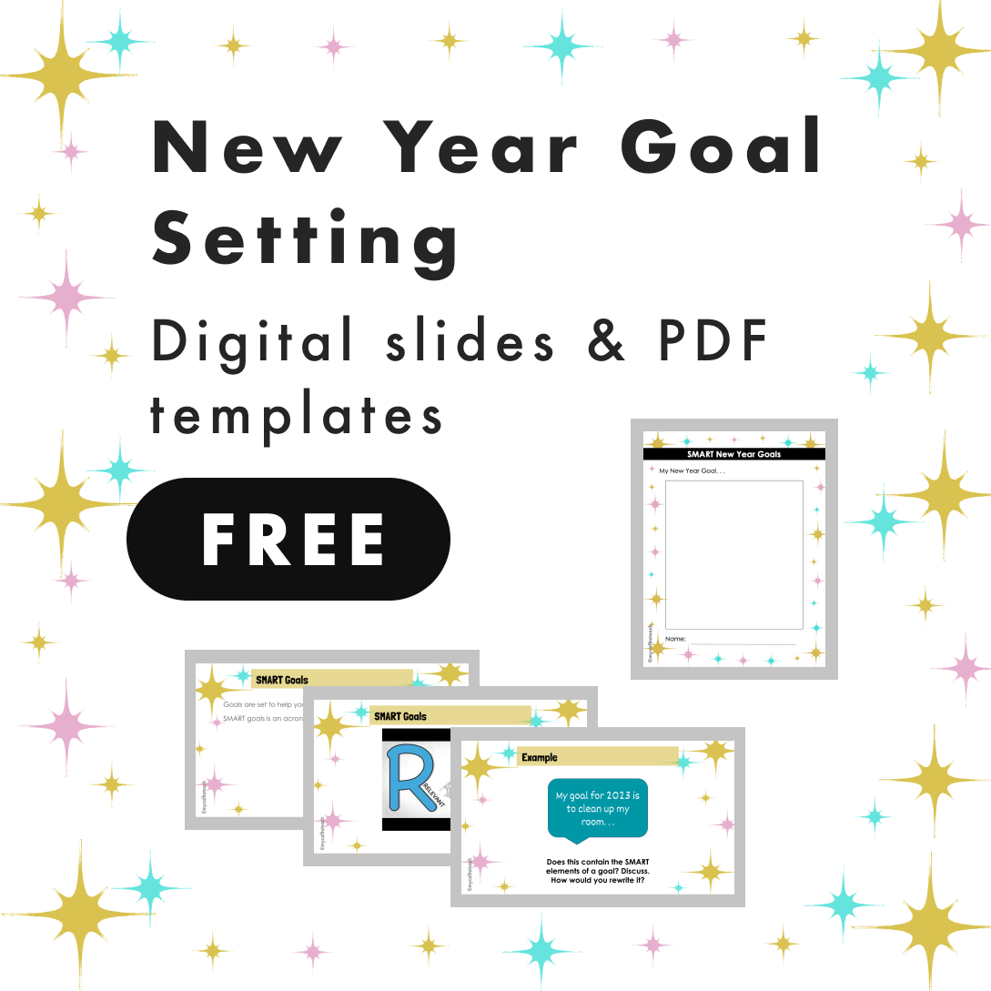 New Year 2024 Goal Setting - setting SMART goals, FREE digital and pri ...