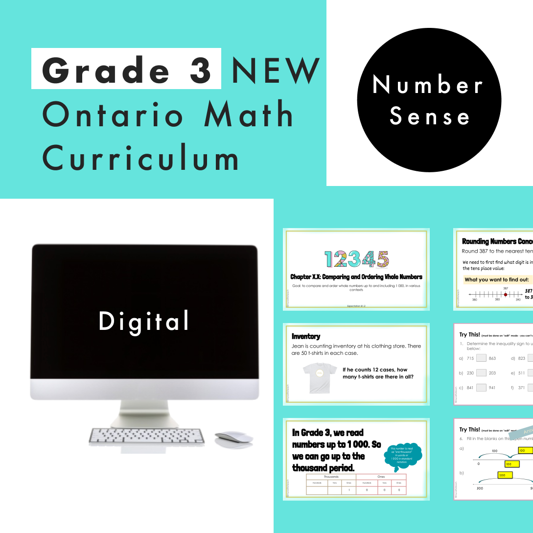 Grade 3 Ontario Math Curriculum | Number Sense | Digital Google Slides ...