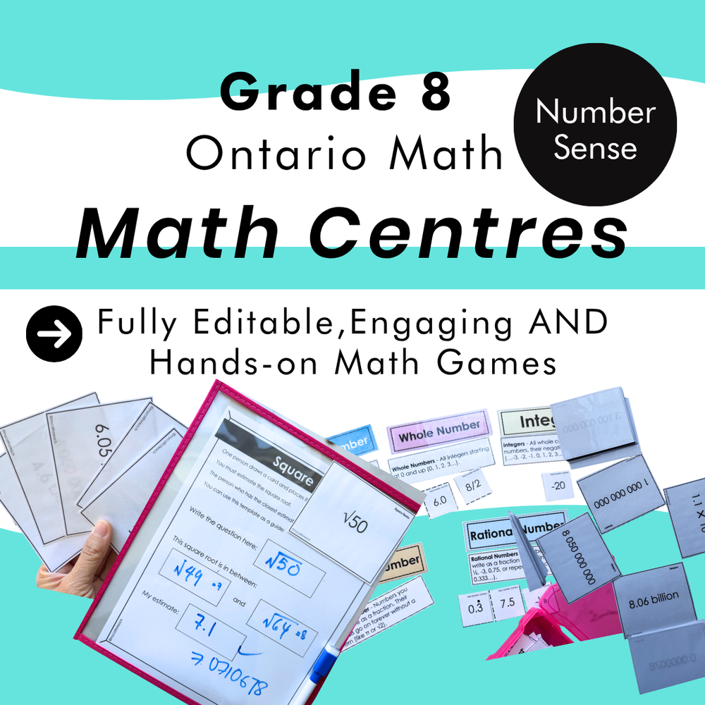 Grade 8 Ontario Math Centres | Number Sense | Google Slides