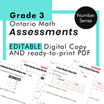 Grade 3 Ontario Math - Number Sense Assessments - PDF + Google Slides