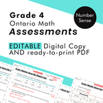 Grade 4 Ontario Math - Number Sense Assessments - PDF, Google Slides