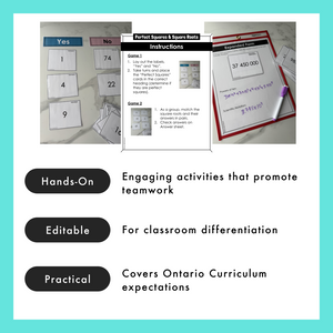 Grade 7 Math Centres - Number Sense Curriculum