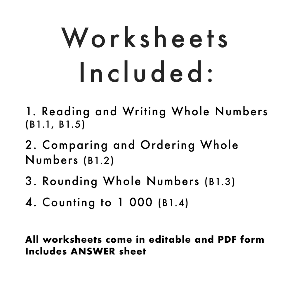 Grade 3 Ontario Math - Number Sense Worksheets PDF + Editable Google Slides