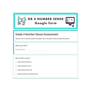 Grade 4 Ontario Math - Number Sense - Digital Google Slides + Form