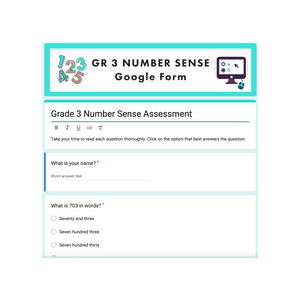 Grade 3 Ontario Math - Nmber Sense - Digital Google Slides + Form