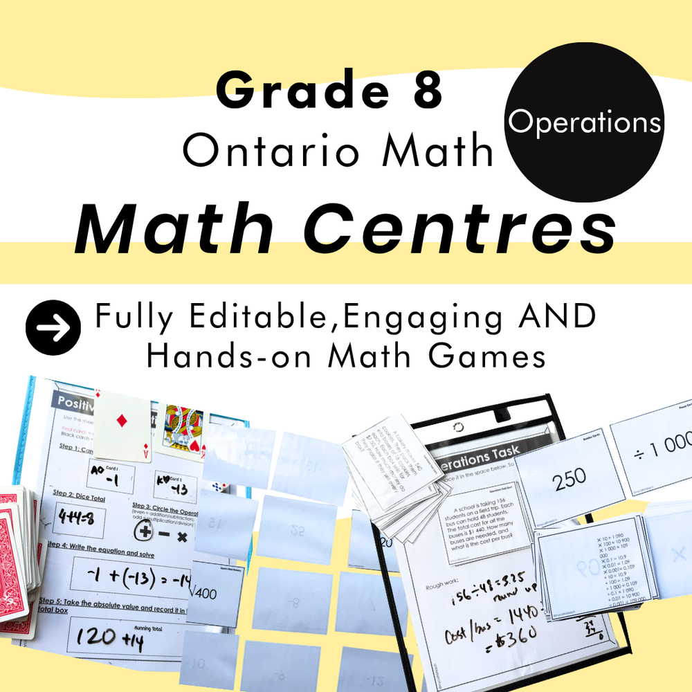 Grade 8 Ontario Math Centres | Operations | Google Slides