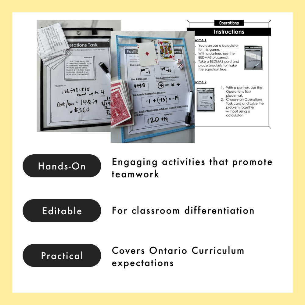 Grade 8 Ontario Math Centres | Operations | Google Slides