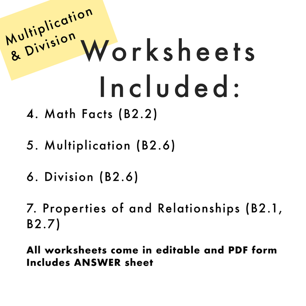 Grade 3 Ontario Math - Operations Worksheets PDF + FULLY Editable Google Slides