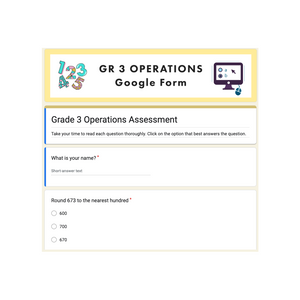 Grade 3 Ontario Math - Operations Curriculum - Digital Google Slides + Form