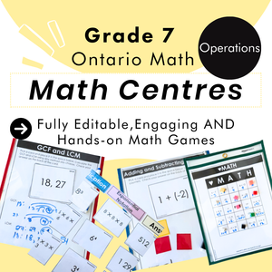 Grade 7 Math Centres - Operations Curriculum