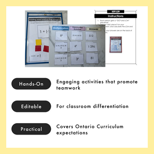 Grade 7 Math Centres - Operations Curriculum