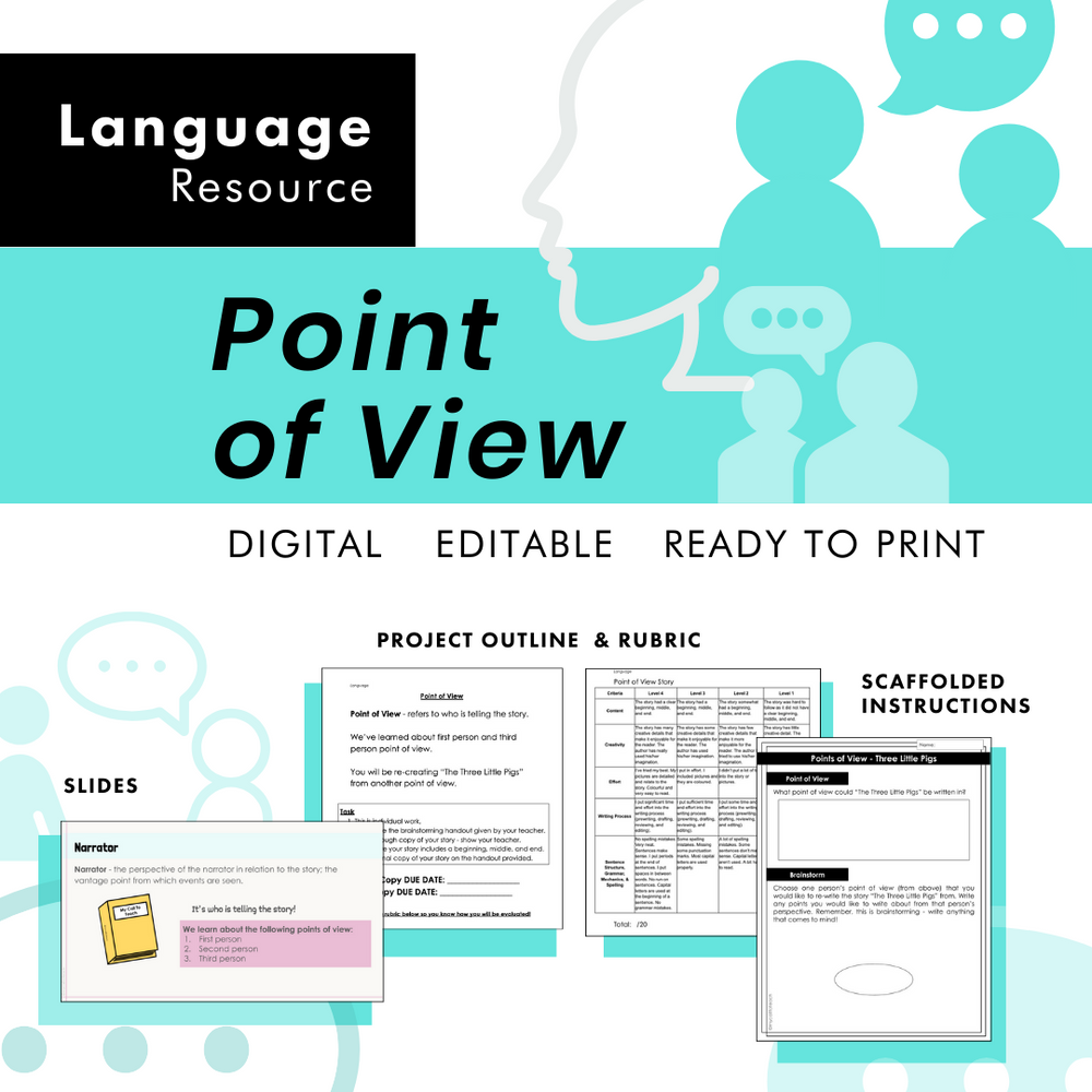 Grade 3 4 5 6 Point of View Writing - NEW Ontario Language Curriculum