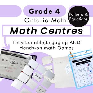 Grade 4 Math Centres - Patterns and Equations Curriculum