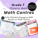 Grade 7 Math Centres - Patterns and Equations Curriculum