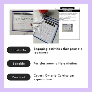 Grade 4 Math Centres - Patterns and Equations Curriculum